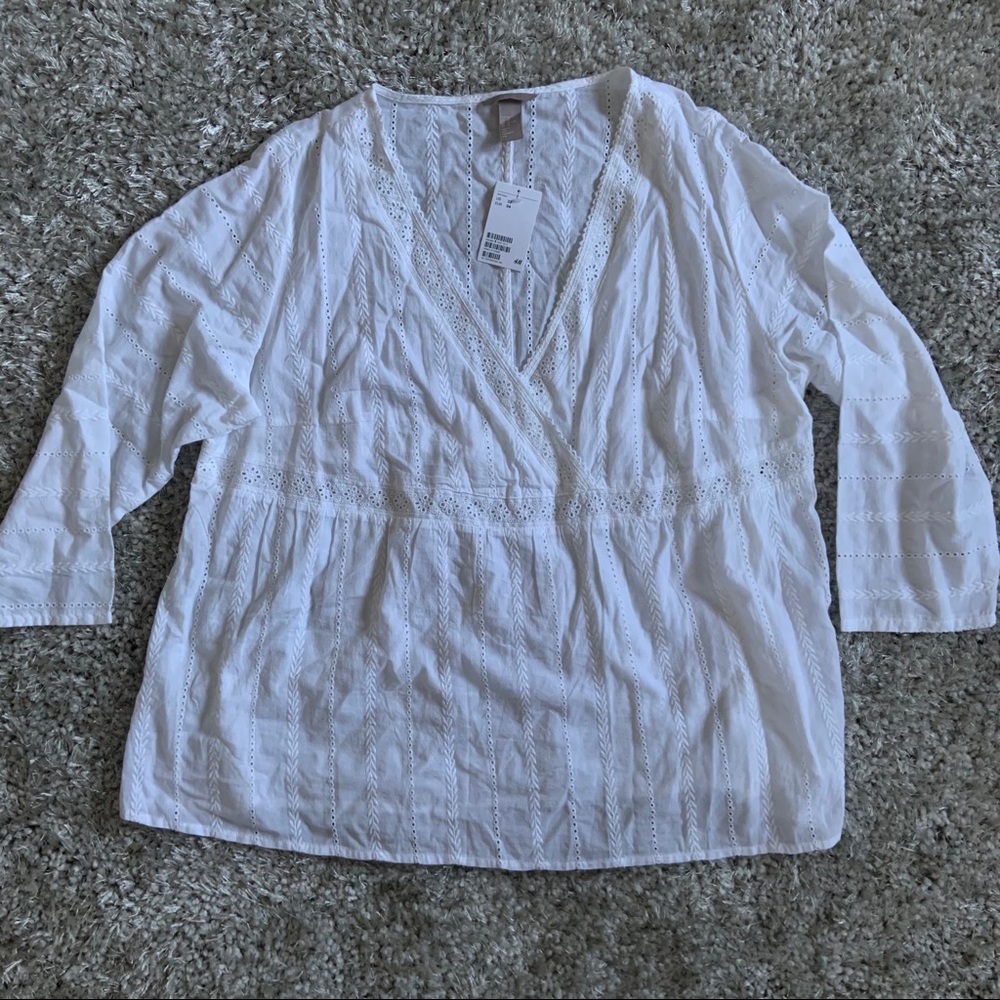 White eyelet blouse